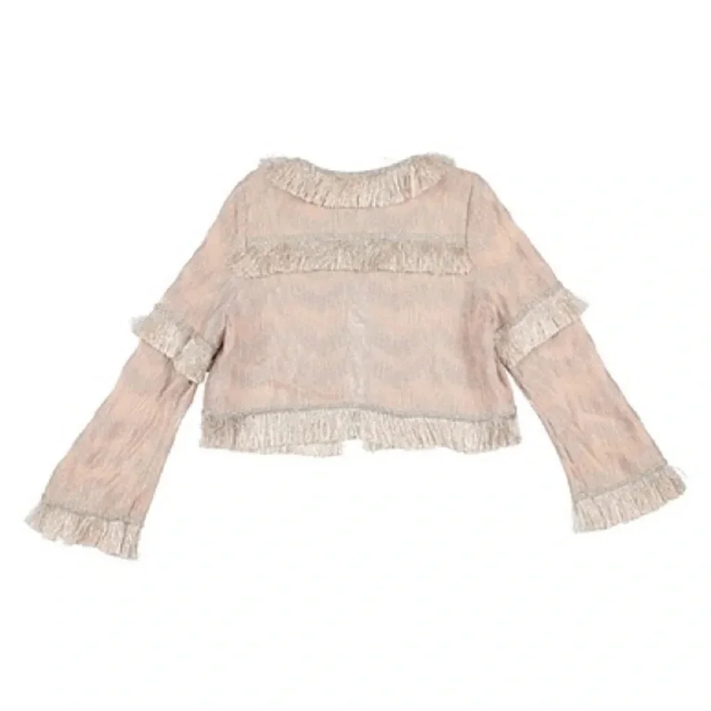 Missoni Kids girl Cardigan with fringes shiny gold size 4 years